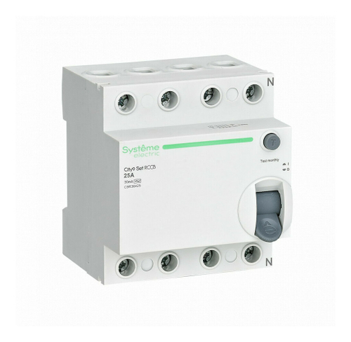 Systeme Electric City9 Set Выключатель дифференциального тока (ВДТ) 25А 4P 30мА Тип-AC 400В