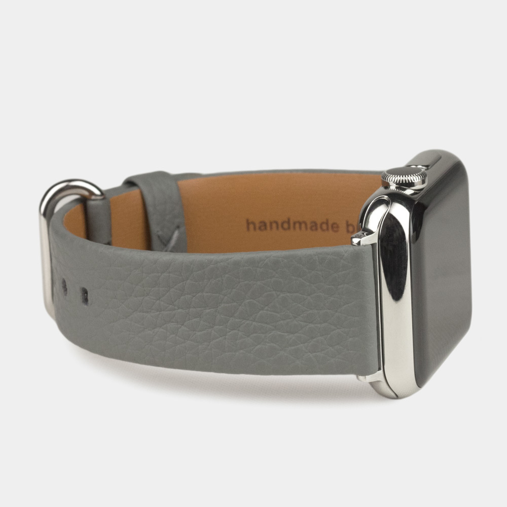 Ремешок для Apple Watch 44/45/46 mm из кожи теленка, стального цвета