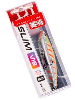 Воблер вертикальный Lucky John Slim VIB S 80, цвет 339