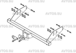 Фаркоп для УАЗ Cargo 2011-, УАЗ Profi 2017- Тип шара: F. Нагрузки: 2000/100 кг, UAZ-08