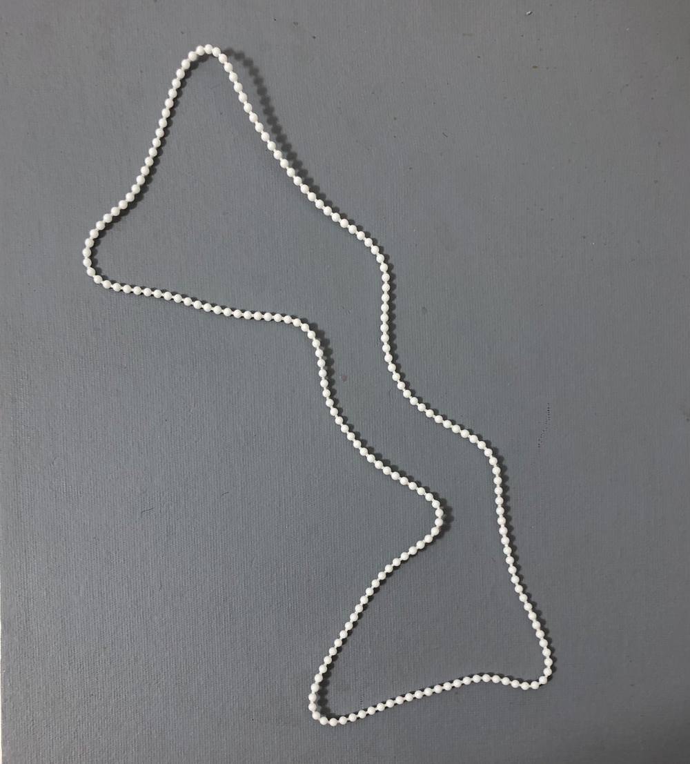 Цепь-петля для рулонных штор 3,2 х 4,2 мм закольцованная 320 см H=160 см, белая