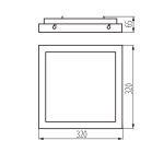 Светильник потолочный квадратный KANLUX TYBIA M 25W-NW B 4000К