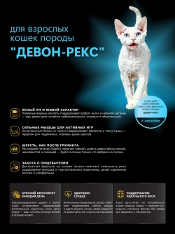 Корм для кошек породы Девон-рекс, с лососем, 400 гр