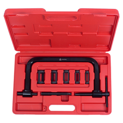 МАСТАК (103-10006C) Рассухариватель клапанов универсальный, струбцина, кейс, 7 предметов