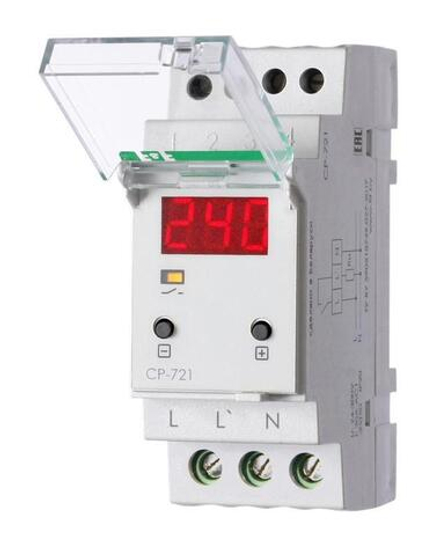 Реле напряжения CP-721 (50-450В 30А 2 модуля IP20 монтаж на DIN-рейке)(аналог УЗМ) F&amp;F EA04.009.003