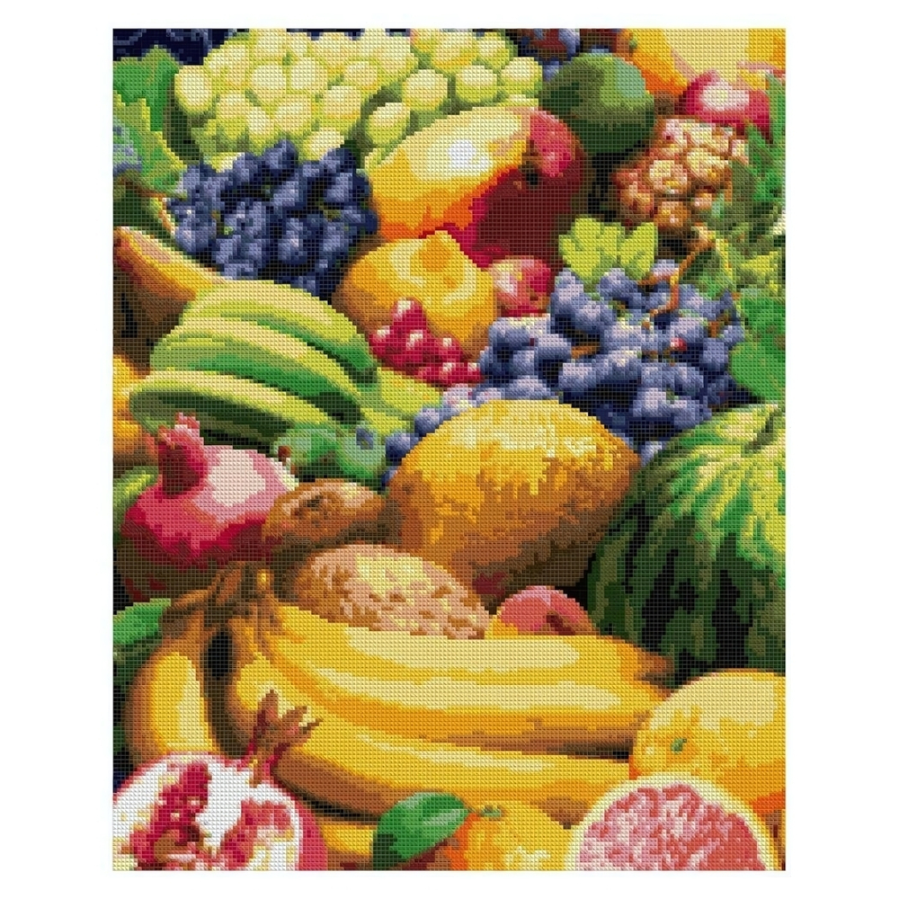Алмазная мозаика 40*50см полн.заполн. "Сочные фрукты" (Lori)