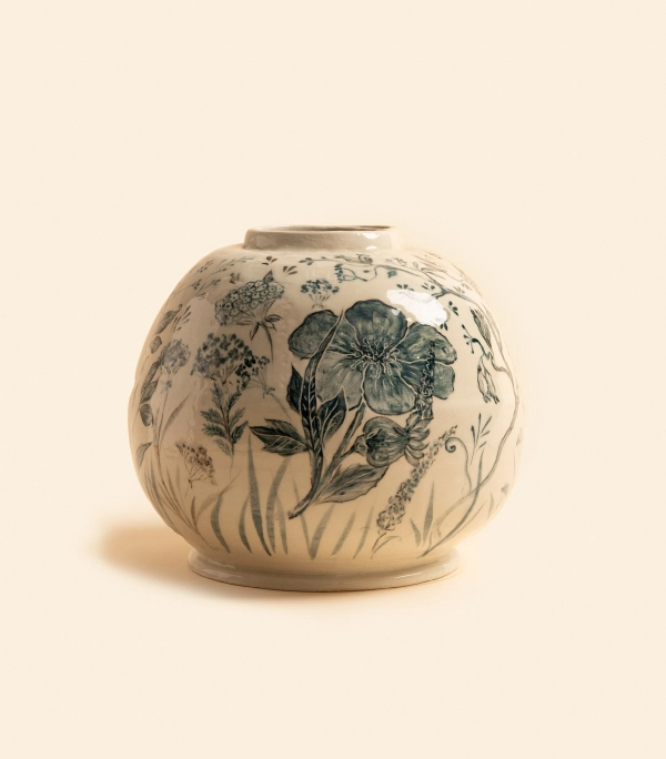 Ваза — С цветочной росписью, шар | Bottega Alba