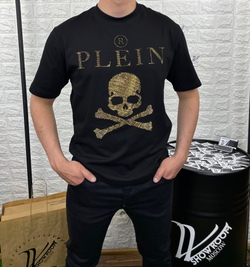 Футболка Philipp Plein Crystal gold skull