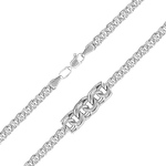 Цепь из белого золота (плетение «Бисмарк» с алмазными гранями по восьми сторонам)