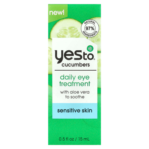 Yes To, огурцы, ежедневное средство для ухода за глазами, для чувствительной кожи, 15 мл (0,5 жидк. унции)