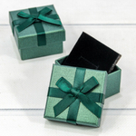 Коробка Ювелирная 5х5х3 см Набор 2 шт с бантом (Зеленый)