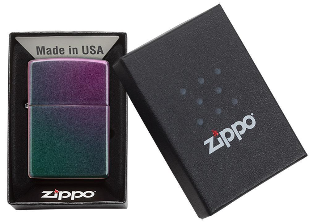 Зажигалка Zippo Classic с покрытием Iridescent, латунь/сталь, фиолетовая, матовая