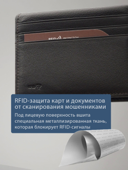 B123311R Castanho - Портмоне с RFID защитой MP