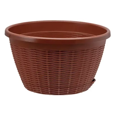 Кашпо для цветов пластиковое 4,5л d-27 см Подвесное с поддономТерракот