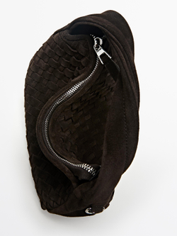 Massimo Dutti Небольшая плетеная сумка из натуральной кожи, коричневый