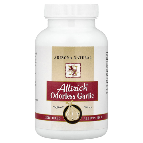 Arizona Natural, Allirich™, чеснок без запаха, 200 капсул (170 мг в 1 капсуле)