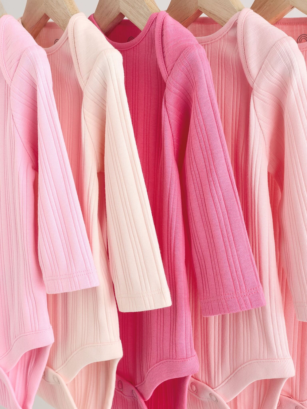 Боди с длинным рукавом для малышей Next E19-738, 5 шт., Розовый, Бежевый