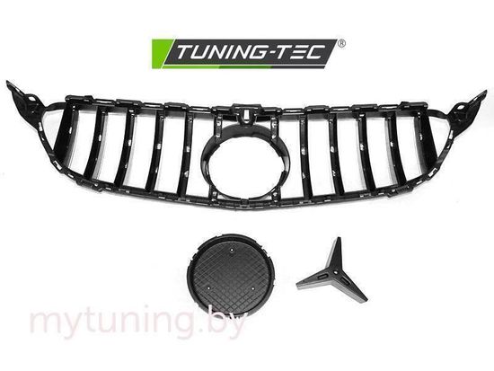 Решетка радиатора для Mercedes С-Class W205 (15-18) черная глянцевая в стиле GT-R