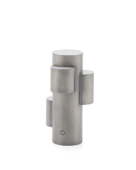 Переносная настольная лампа Adrina из светло-серого металла