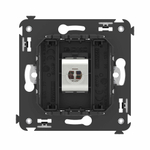 Компьютерная розетка RJ-45 без шторки в стену, кат.6 одинарная экранированная, "Avanti", "Черный матовый"