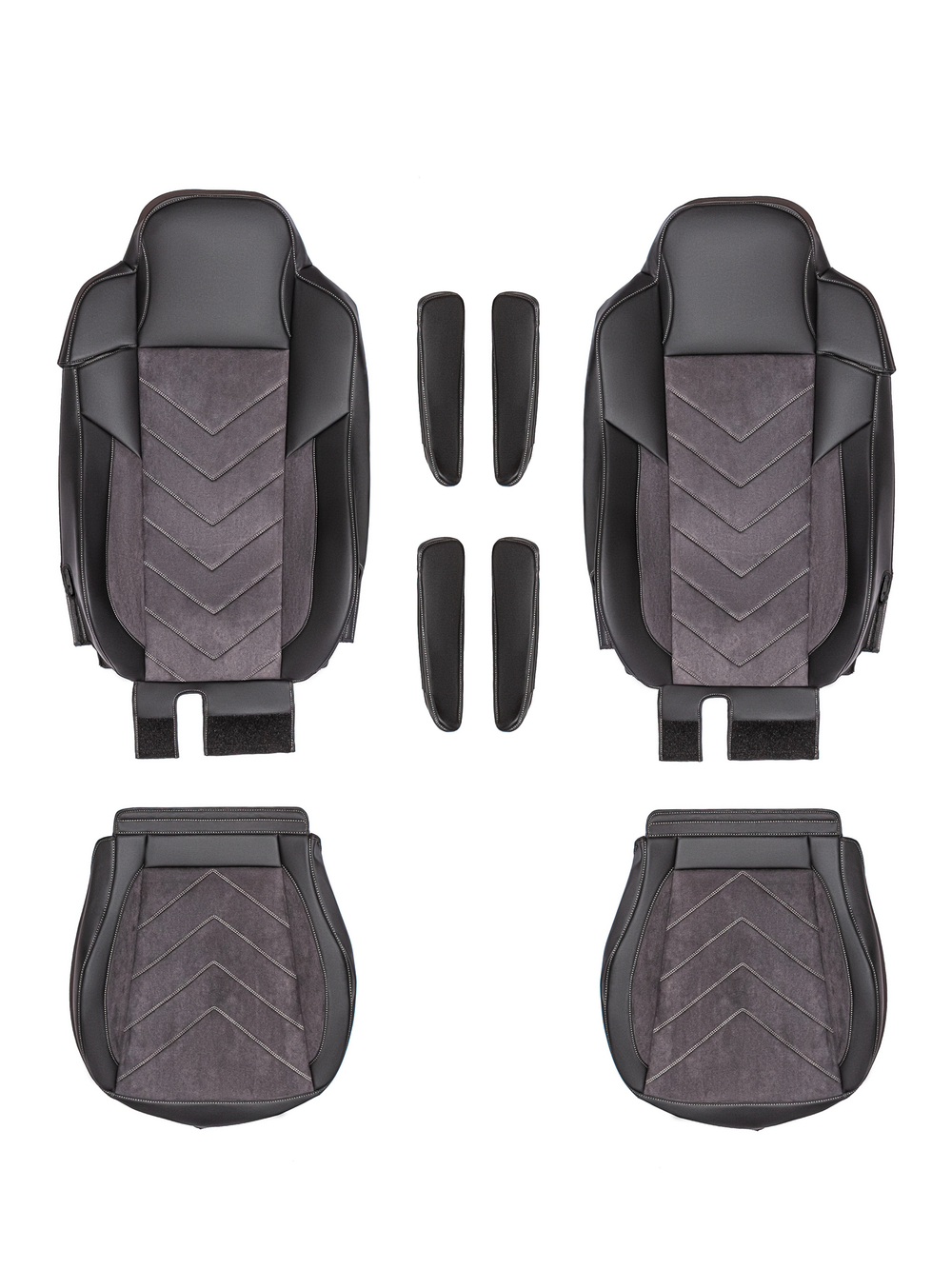 Чехлы Люкс Sitrak MAX; SITRAK C7H с 2024 г (экокожа, черный, серая вставка)