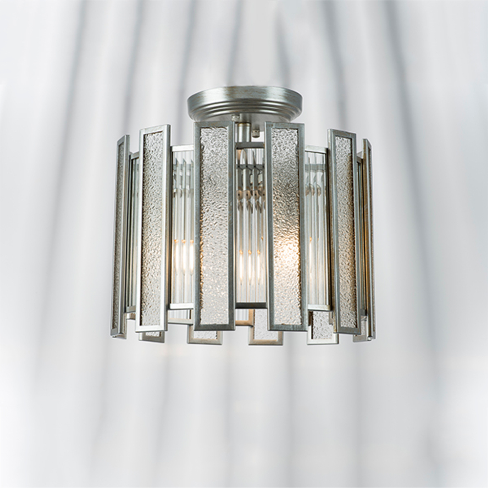 712044 Люстра AGAVE 3х40W E27 СЕРЕБРО С ПАТИНОЙ/ПРОЗРАЧНЫЙ