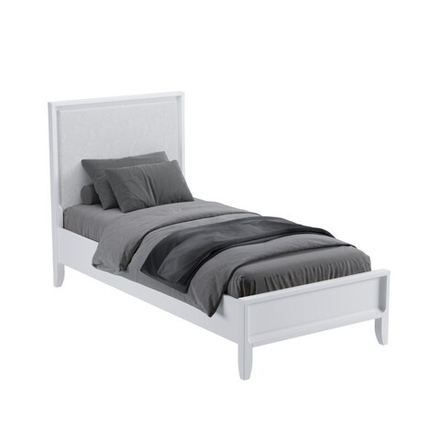 Кровать «Бридж» 90х200 с мягким изголовьем белый лак