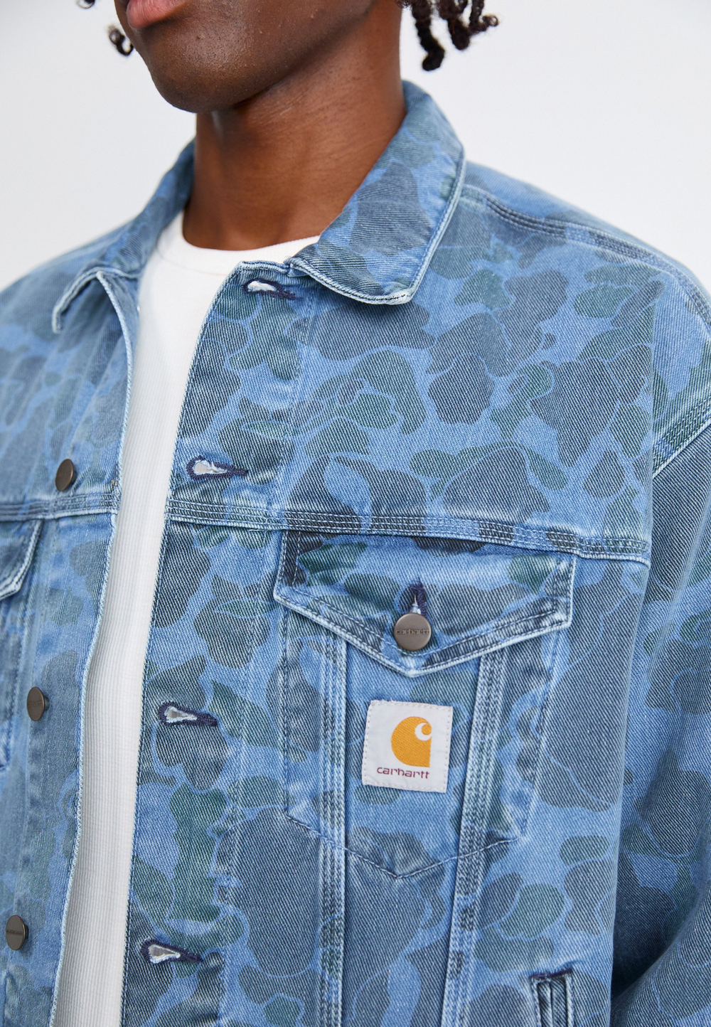 Carhartt WIP HELSTON - Джинсовая куртка - Белый