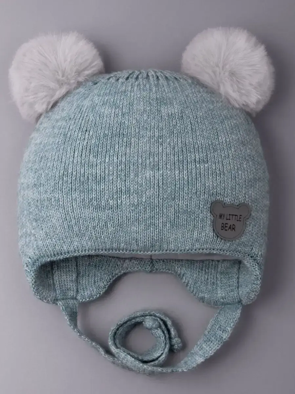 Шапка детская зимняя вязаная с ушками