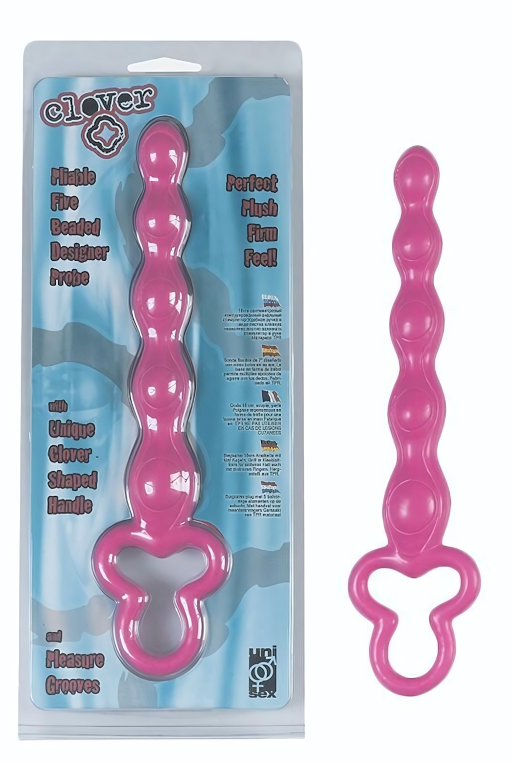 Розовая анальная цепочка Clover Anal Rod - 18 см. (Цвет: розовый)