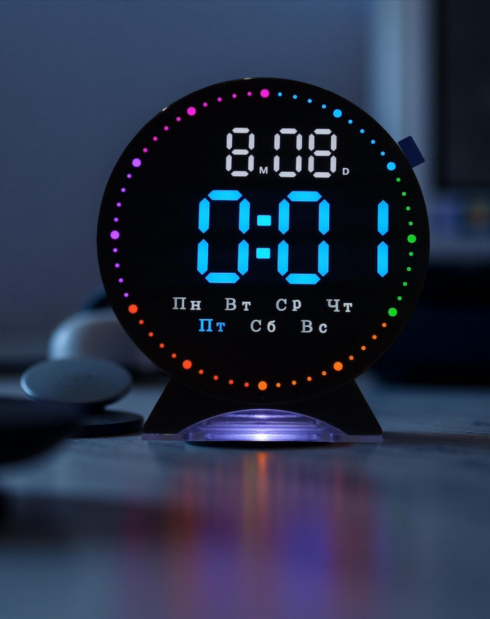 Часы-будильник настольные LED 5521 black
