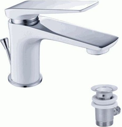 смеситель умывальник LEMARK Allegro монолитный, хром/белый LM5906CW