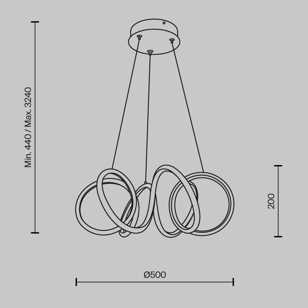Люстра светодиодная Maytoni Curve MOD241PL-L60BK