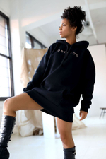 Платье-худи oversize с капюшоном (Размер: M-L) (Цвет: изумрудный)