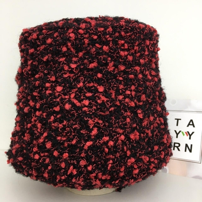 Vimar 1991 s.a.s. CARISIO (VC) ITALY; 83% меринос, 13 п/а, 4 п/л; букле; 70м/100гр; col.NERO/FRAGOLIA клубника черно-малиново-красный; S710