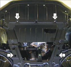 Усиленная защита Motodor картера двигателя, кпп. 2 мм, сталь. для Nissan Qashqai 2010-2014,Nissan Qashqai +2 2008-2010,Nissan Qashqai 2007-2010,Nissan Qashqai +2 2010-2014 арт.01434