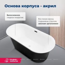 Акриловая ванна Aquanet (Акванет) Family Smart 170x78 88778-MW-MB