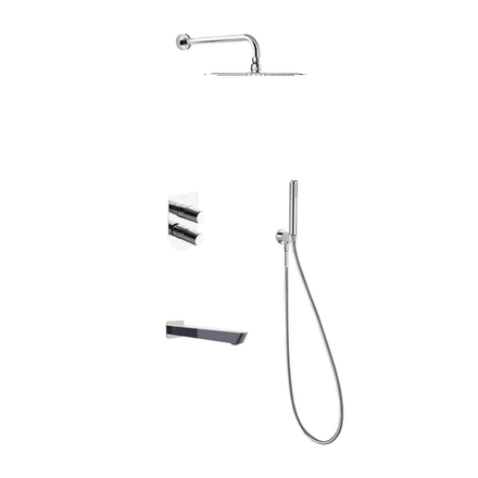 Встраиваемый смеситель для душа с изливом, тропическим и ручным душем TZAR K3415031