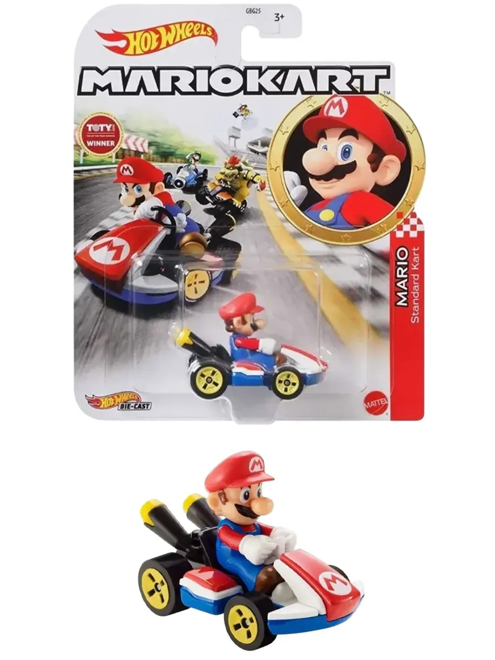 Машинка MarioKart Хот Вилс Mario GBG25 GBG26