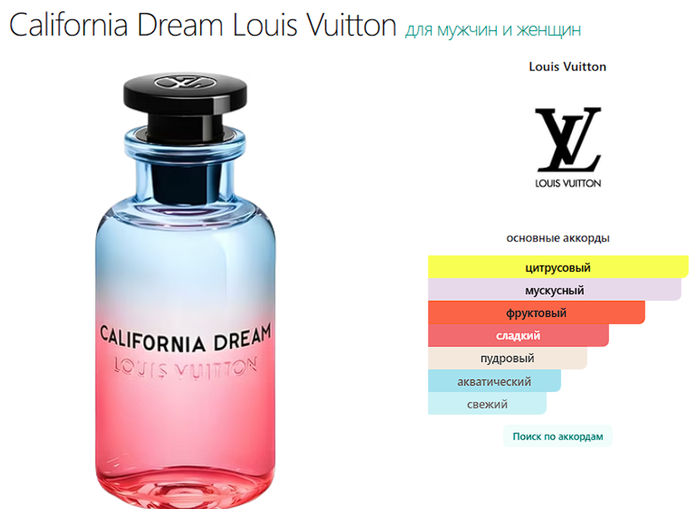 California Dream Louis Vuitton 100 ml (duty free парфюмерия)