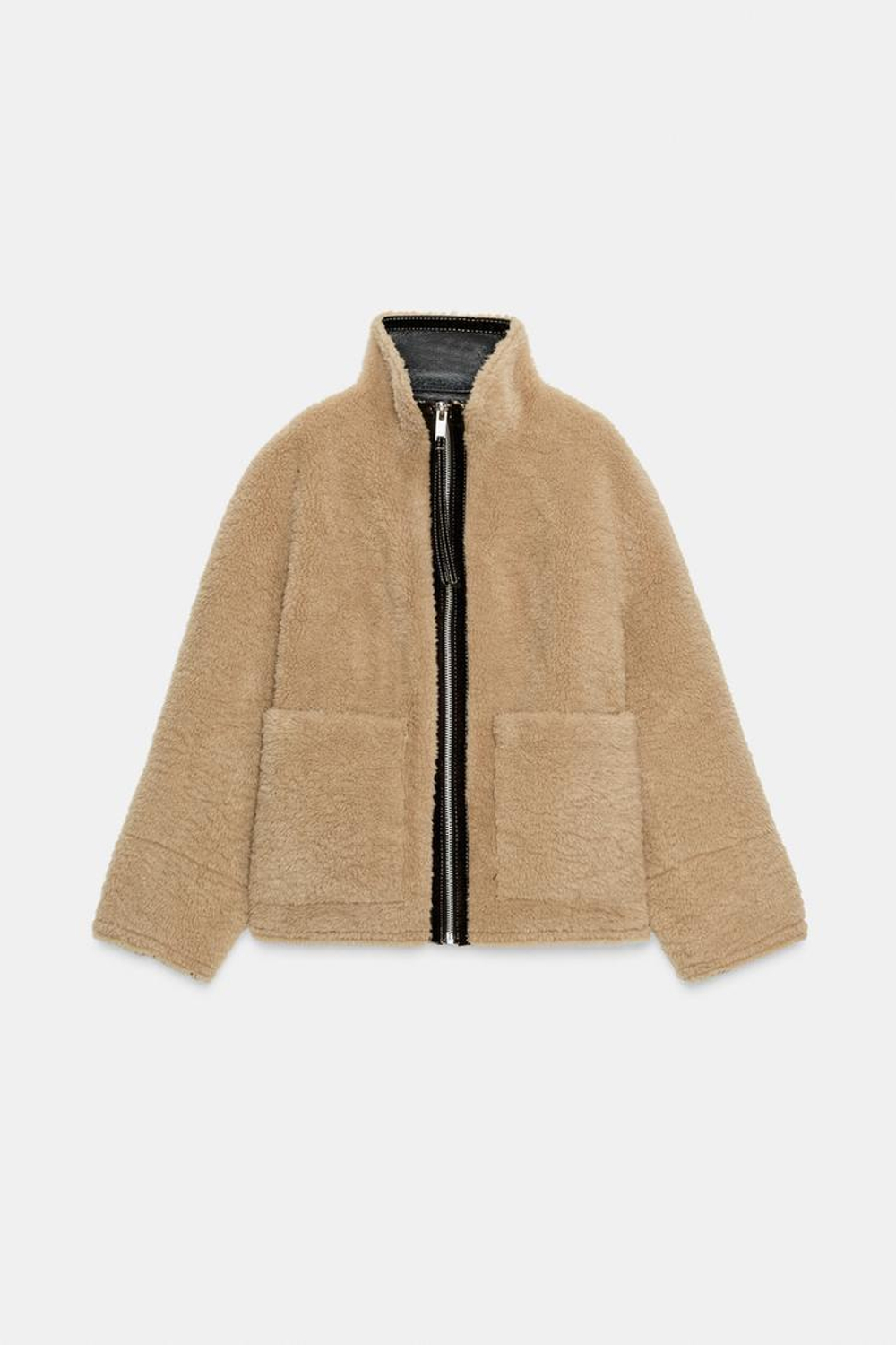 ZARA КУРТКА-ДУБЛЕНКА — ZW COLLECTION, МЯГКИЙ КАШТАНОВЫЙ