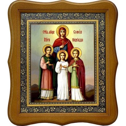 Вера, Надежда, Любовь и мать их София. Икона на холсте.