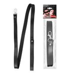 Черный гладкий поводок для ошейника с карабином - 112 см. (Цвет: черный)