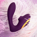Фиолетовый вибромассажер 14см с двойной стимуляцией ToyFa L'roina Mave 561027