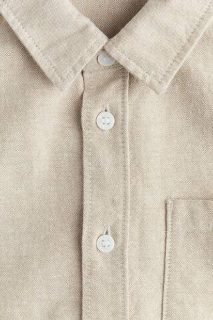 H&M Хлопковая рубашка, светло-бежевый