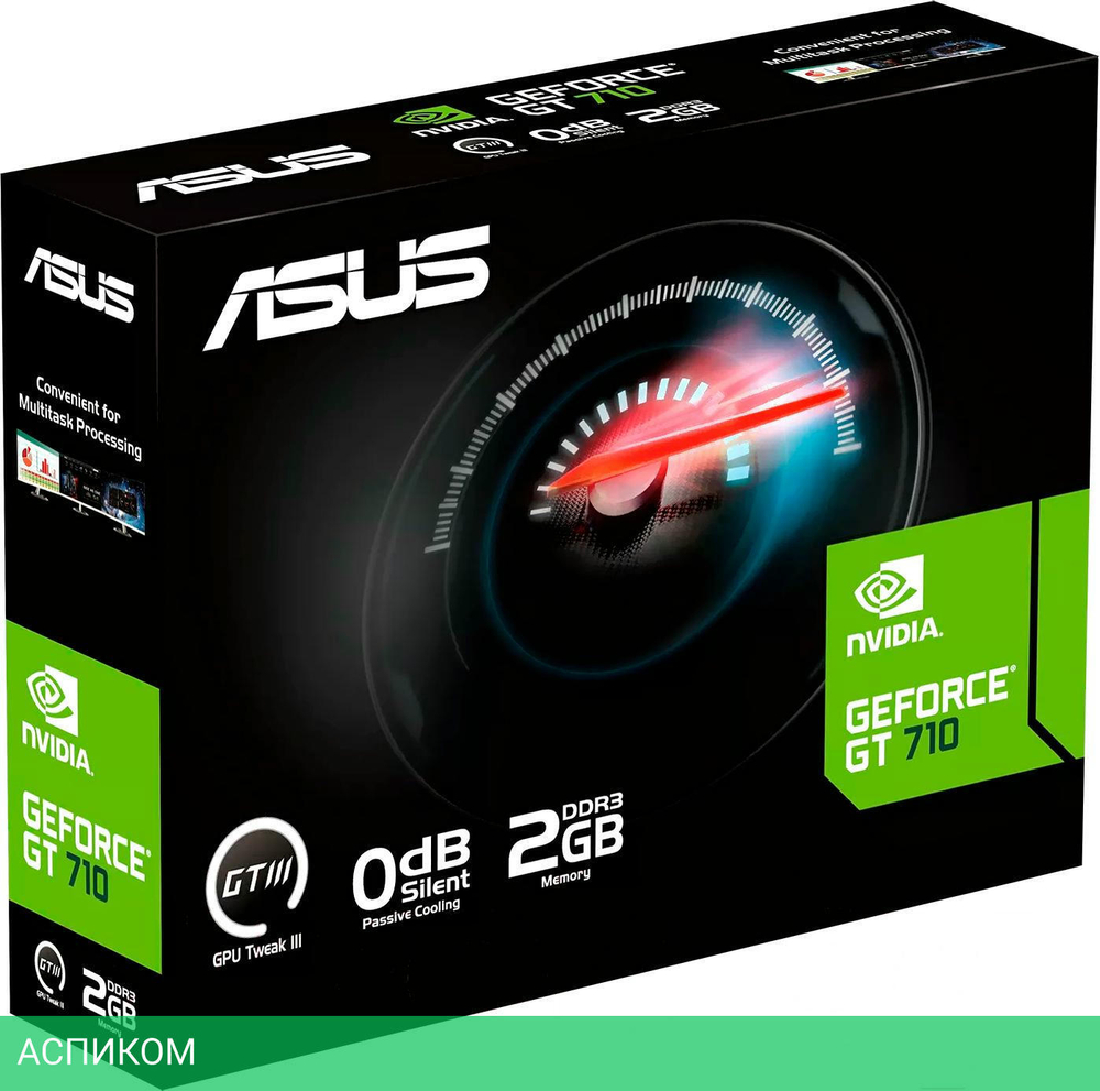 Видеокарта ASUS GeForce 710 2GB DDR3 EVO GT710-SL-2GD3-BRK-EVO (90YV0I70-M0NA00)