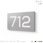Номер на дверь 712, табличка на дверь для офиса, квартиры, кабинета, аудитории, склада, серая 120х70 мм, Айдентика Технолоджи