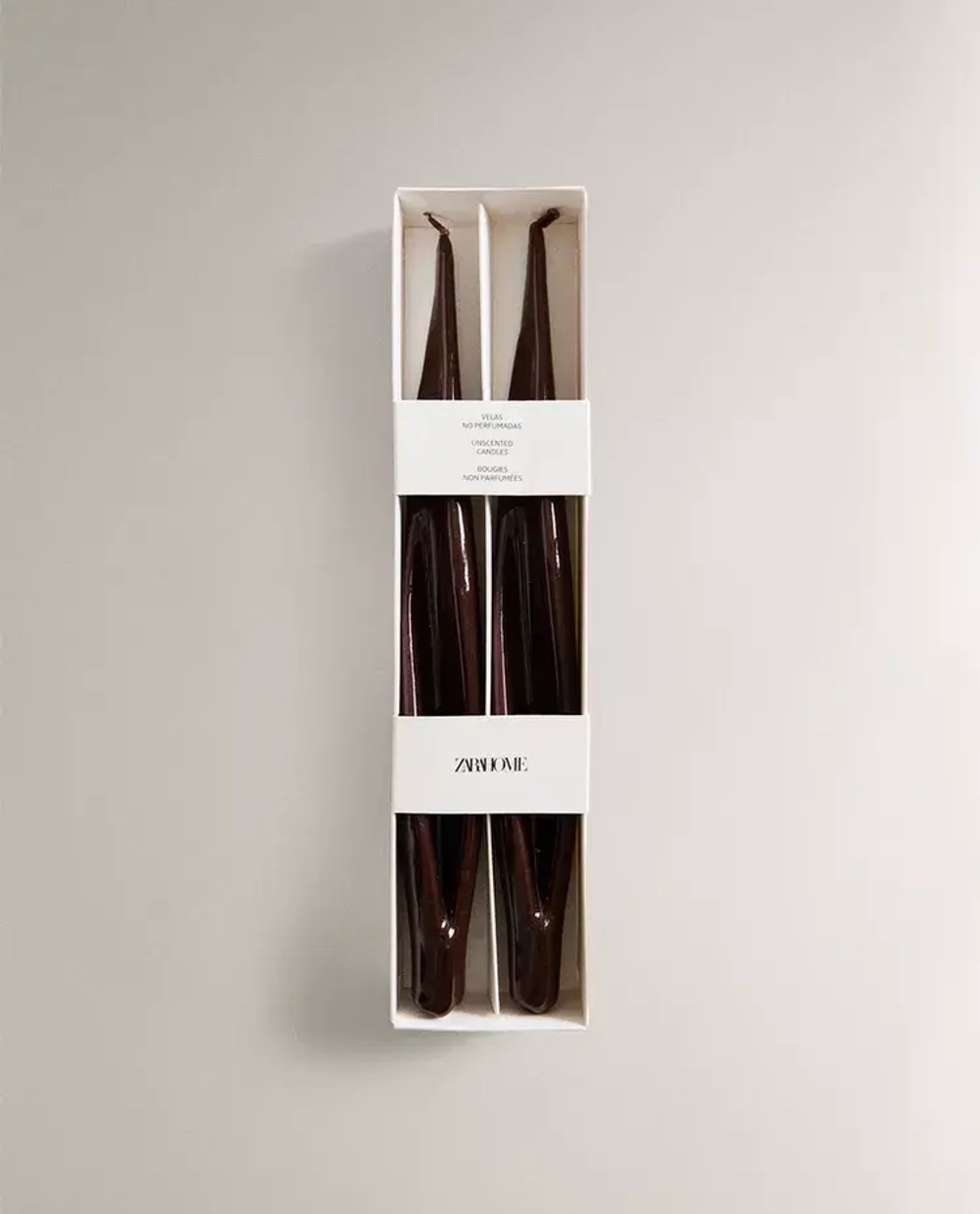 ZARA HOME НАБОР ДЕКОРАТИВНЫХ СВЕЧЕЙ В ФОРМЕ ЛИЛИИ ( 2 ШТ.), КОРИЧНЕВЫЙ