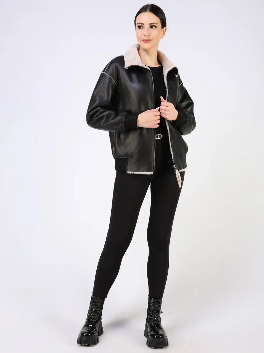 Дубленка зимняя натуральная шуба двусторонняя