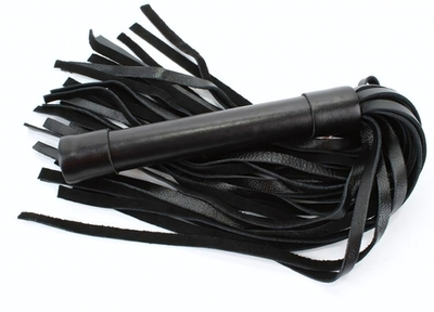 Чёрная плеть из нежной кожи - 45 см. (Цвет: черный)
